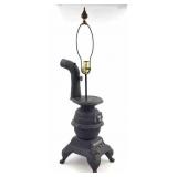 Comfort Potbelly Stove Metal Table Lamp