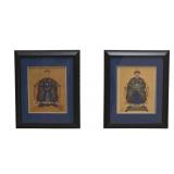 Pair of Chinese Watercolor Ancestor Portraits