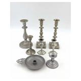 Collection Wilton Ware and Pewter Candlesticks