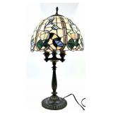 Floral Decorated Stained Glass Lamp