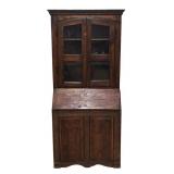 Unusual Pine Stepback Secretary/Bookcase