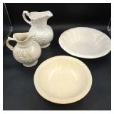 Two Ceramic Bowls and Pitchers