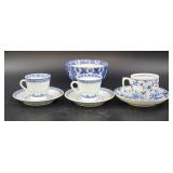 Blue and White Porcelain Cups & Period Rice Bowl