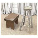 Pine and Turned Leg Stools
