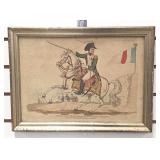 Napoleon Bonaparte 1815 Etching in Gilt Frame