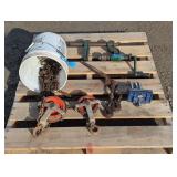 Chain Hoist, Manual Drill, Vise, Etc