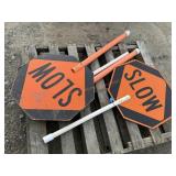 2- Flagger Stop/Slow Signs
