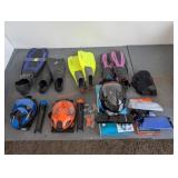 Scuba Fins, Facemasks, & Waterproof Pouches