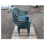 6- Plastic Outdoor Chairs