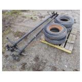 2- 8' Mobile Home Axles w/ 8-14.5 Tires & Wheels