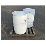 2- 55 Gallon Plastic Barrels
