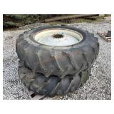 2- 18.4x38 Steel 9 Hole Rims