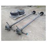 2- 8' Mobile Home Axles w/ 8-14.5 Tires & Wheels