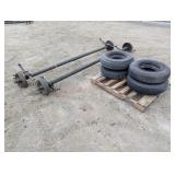 2- 8' Mobile Home Axles w/ 8-14.5 Tires & Wheels