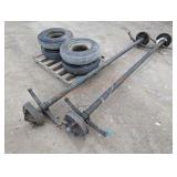 2- 8' Mobile Home Axles w/ 8-14.5 Tires & Wheels