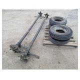 2- 8' Mobile Home Axles w/ 8-14.5 Tires & Wheels