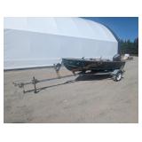 1971 14' STR Aluminum Boat w/ 1989 MIDI Trailer
