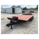 HM Flat Deck Double Axle Farm Trailer - NON TITLED
