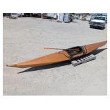 Handmade Wooden Kayak w/ Paddle
