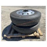 11R24.5 Steer Tires w/ Alcoa Hub Pilot Wheels