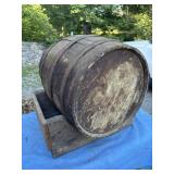 Whiskey barrel on stand