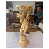 Cherub bird bath