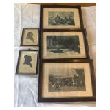 Framed vintage pictures