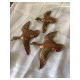 Set of wooden ducks