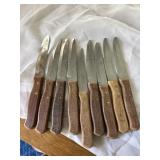 Wooden handle stainless steel steak knives
