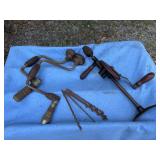 Hand drill, braces and bits