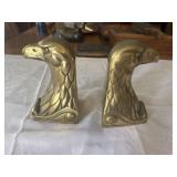 Brass Eagle head book ends