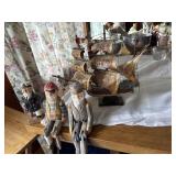 Vintage Wooden ship and nautical shelf sitters