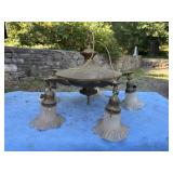 Hanging brass light fixture