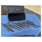 Metal box with assorted files