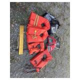 Life jackets and fish measurer