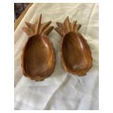 Wooden pineapple shaped bowls