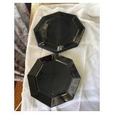 Glass black plate set