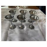 Set of 6 stainless chrome cups