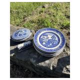 12 plates,butter dish and soup terrain