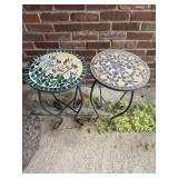 Mosaic and iron Plant stands