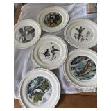 Set of wildlife plates
