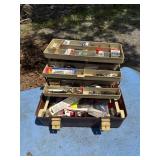 Tackle box full of fishing supplies
