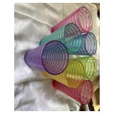 Set of multicolored plastic cups