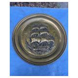 DecorativeEmbossed Brass Sailing ship wall plate
