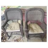 Wicker rockers with cushions