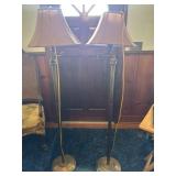 Pair of brass floor lamps
