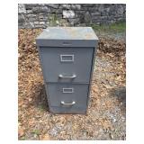 Two drawer metal filing cabinet