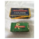 Vintage 9mm and 25s partial boxes