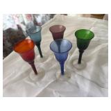 Long stemmed small glass goblets