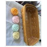 Longaberger Basket with light up rose candles